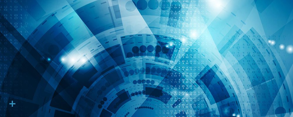 Dark blue shiny technology background with HUD gear elements Dark blue shiny technology background with HUD gear elements. Abstract vector design template